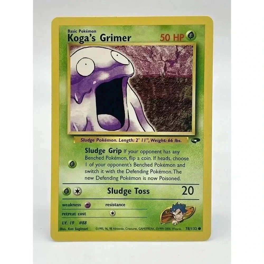 Koga's Grimer 78/132 Gym Challenge Unlimited Non Holo Vintage 2000 Pokemon NM‎